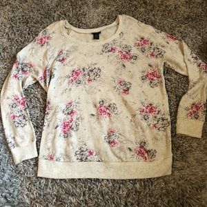 Torrid cream colored floral sweater